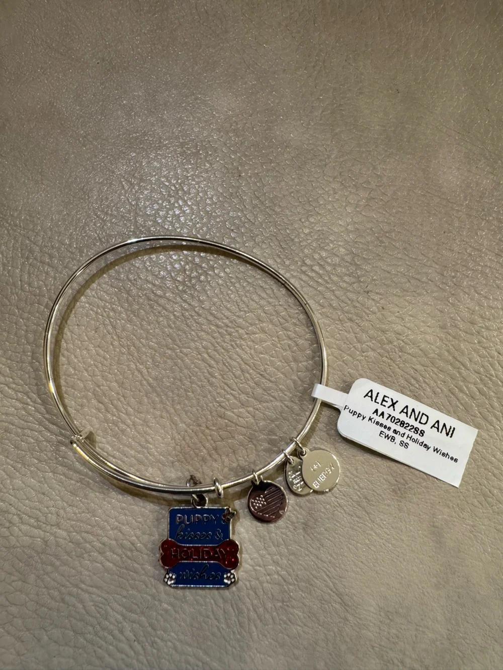 Alex and Ani Puppy Kisses and Holiday Wishes Bracelet